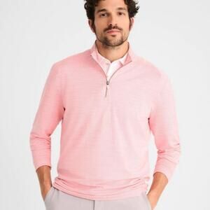 NWT Johnnie-O Men's Apex Prep-Formance Taffy 1/4 Zip Pullover in Taffy size M